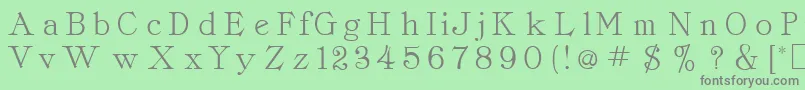 フォントCordellaRoman – 緑の背景に灰色の文字