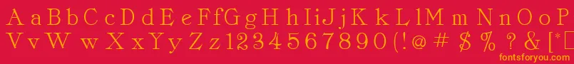 フォントCordellaRoman – 赤い背景にオレンジの文字