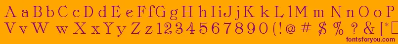 CordellaRoman-Schriftart – Violette Schriften auf orangefarbenem Hintergrund