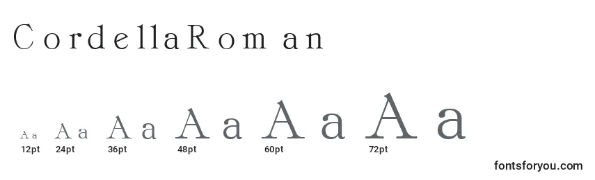 CordellaRoman Font Sizes