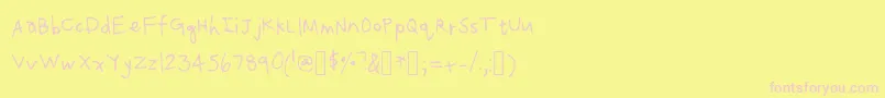 Caro Font – Pink Fonts on Yellow Background