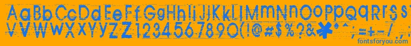 Tomva ffy-Schriftart – Blaue Schriften auf orangefarbenem Hintergrund