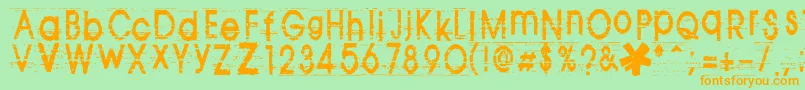 Tomva ffy Font – Orange Fonts on Green Background