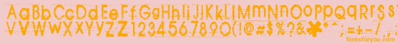 Tomva ffy-fontti – oranssit fontit vaaleanpunaisella taustalla