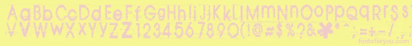 フォントTomva ffy – ピンクのフォント、黄色の背景