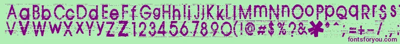 Tomva ffy-fontti – violetit fontit vihreällä taustalla