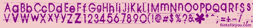 フォントTomva ffy – ピンクの背景に紫のフォント