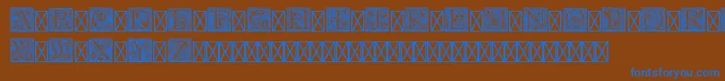 フォントPfGoudyInitialsPro – 茶色の背景に青い文字