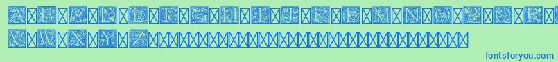 PfGoudyInitialsPro Font – Blue Fonts on Green Background