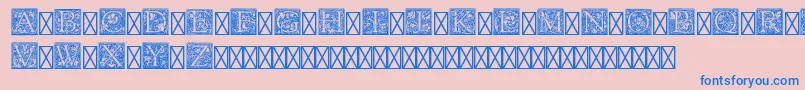 PfGoudyInitialsPro Font – Blue Fonts on Pink Background