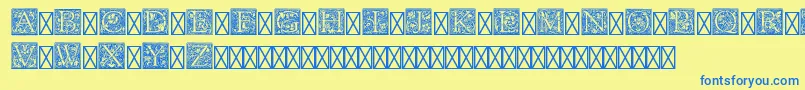 PfGoudyInitialsPro Font – Blue Fonts on Yellow Background