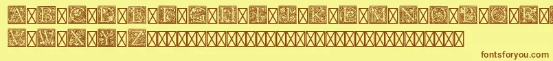 PfGoudyInitialsPro Font – Brown Fonts on Yellow Background