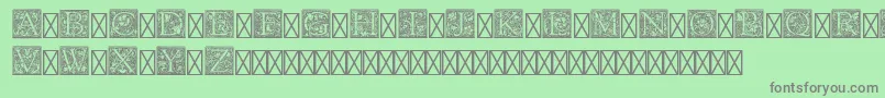 PfGoudyInitialsPro Font – Gray Fonts on Green Background
