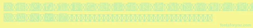 PfGoudyInitialsPro Font – Green Fonts on Yellow Background