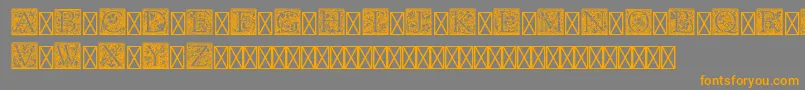 フォントPfGoudyInitialsPro – オレンジの文字は灰色の背景にあります。