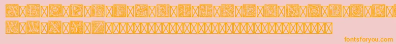 PfGoudyInitialsPro Font – Orange Fonts on Pink Background