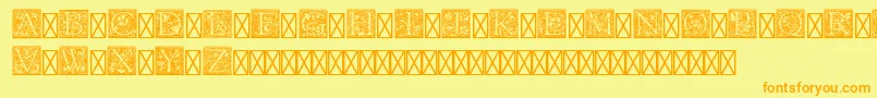 PfGoudyInitialsPro Font – Orange Fonts on Yellow Background