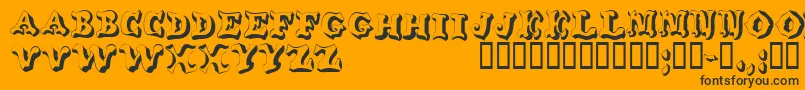 Wahoodisplaycapsssk Font – Black Fonts on Orange Background