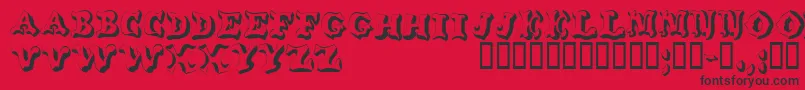 Wahoodisplaycapsssk Font – Black Fonts on Red Background