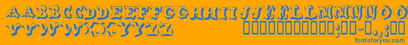 Wahoodisplaycapsssk Font – Blue Fonts on Orange Background