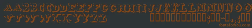 Wahoodisplaycapsssk Font – Brown Fonts on Black Background