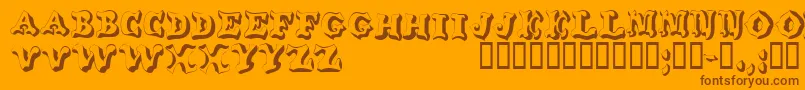 Wahoodisplaycapsssk Font – Brown Fonts on Orange Background