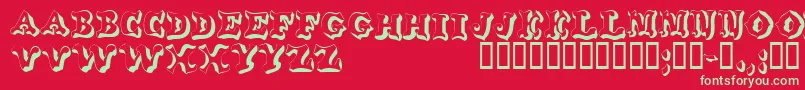 Más sobre la fuente Wahoodisplaycapsssk fuente Wahoodisplaycapsssk – Fuentes Verdes Sobre Fondo Rojo