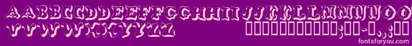 Wahoodisplaycapsssk Font – Pink Fonts on Purple Background