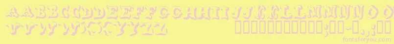 Wahoodisplaycapsssk Font – Pink Fonts on Yellow Background