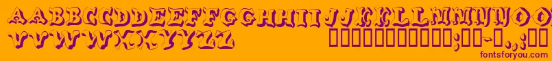Wahoodisplaycapsssk Font – Purple Fonts on Orange Background