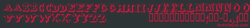 Wahoodisplaycapsssk Font – Red Fonts on Black Background