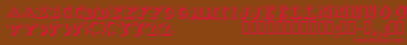 Wahoodisplaycapsssk Font – Red Fonts on Brown Background