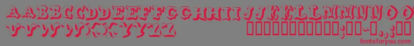 Wahoodisplaycapsssk Font – Red Fonts on Gray Background