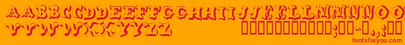 Wahoodisplaycapsssk Font – Red Fonts on Orange Background