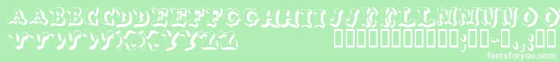Wahoodisplaycapsssk Font – White Fonts on Green Background