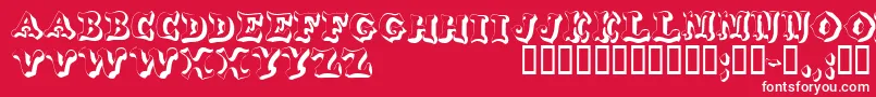 Шрифт Wahoodisplaycapsssk – белые шрифты на красном фоне