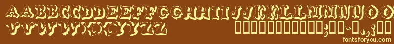Wahoodisplaycapsssk Font – Yellow Fonts on Brown Background
