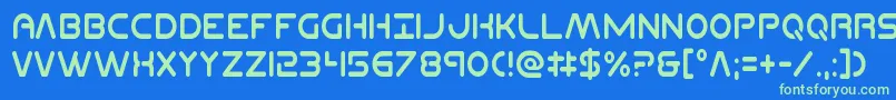 Planetncompactcond Font – Green Fonts on Blue Background