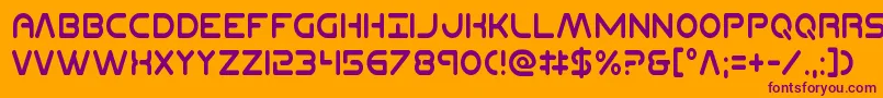 Planetncompactcond Font – Purple Fonts on Orange Background