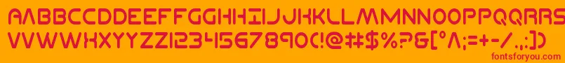 Planetncompactcond Font – Red Fonts on Orange Background
