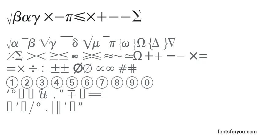 Schriftart Abacusfourssk – Alphabet, Zahlen, spezielle Symbole