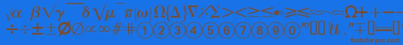 Abacusfourssk Font – Brown Fonts on Blue Background