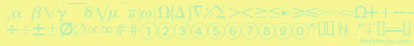 Abacusfourssk Font – Green Fonts on Yellow Background