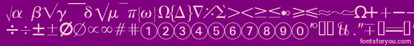 フォントAbacusfourssk – 紫の背景にピンクのフォント