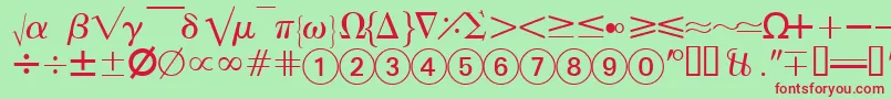 Abacusfourssk Font – Red Fonts on Green Background