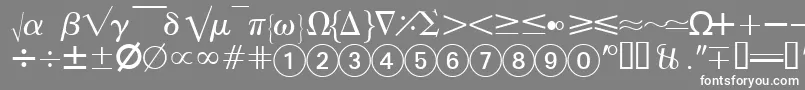 フォントAbacusfourssk – 灰色の背景に白い文字