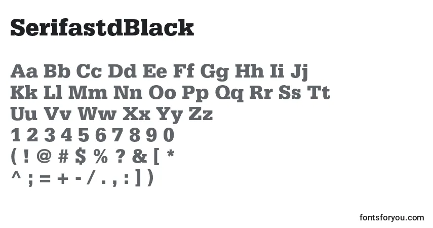Schriftart SerifastdBlack – Alphabet, Zahlen, spezielle Symbole
