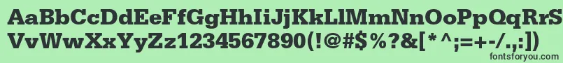 フォントSerifastdBlack – 緑の背景に黒い文字