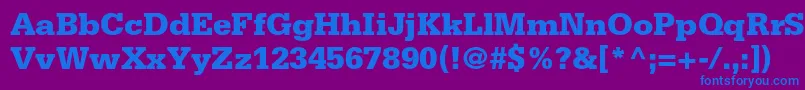 SerifastdBlack-Schriftart – Blaue Schriften auf violettem Hintergrund