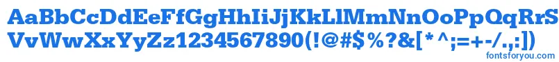 SerifastdBlack-Schriftart – Blaue Schriften auf weißem Hintergrund